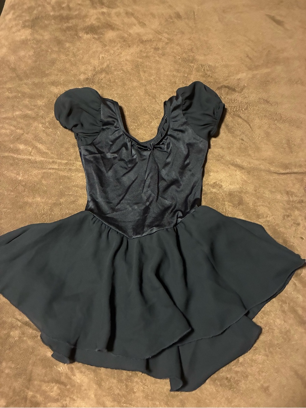 Girls Black Short Sleeve dance Dress leotard size medium
